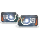 Land Rover Discovery 4 LED Headlight Assembly with high intensity beams and white LED strips for daytime running lights