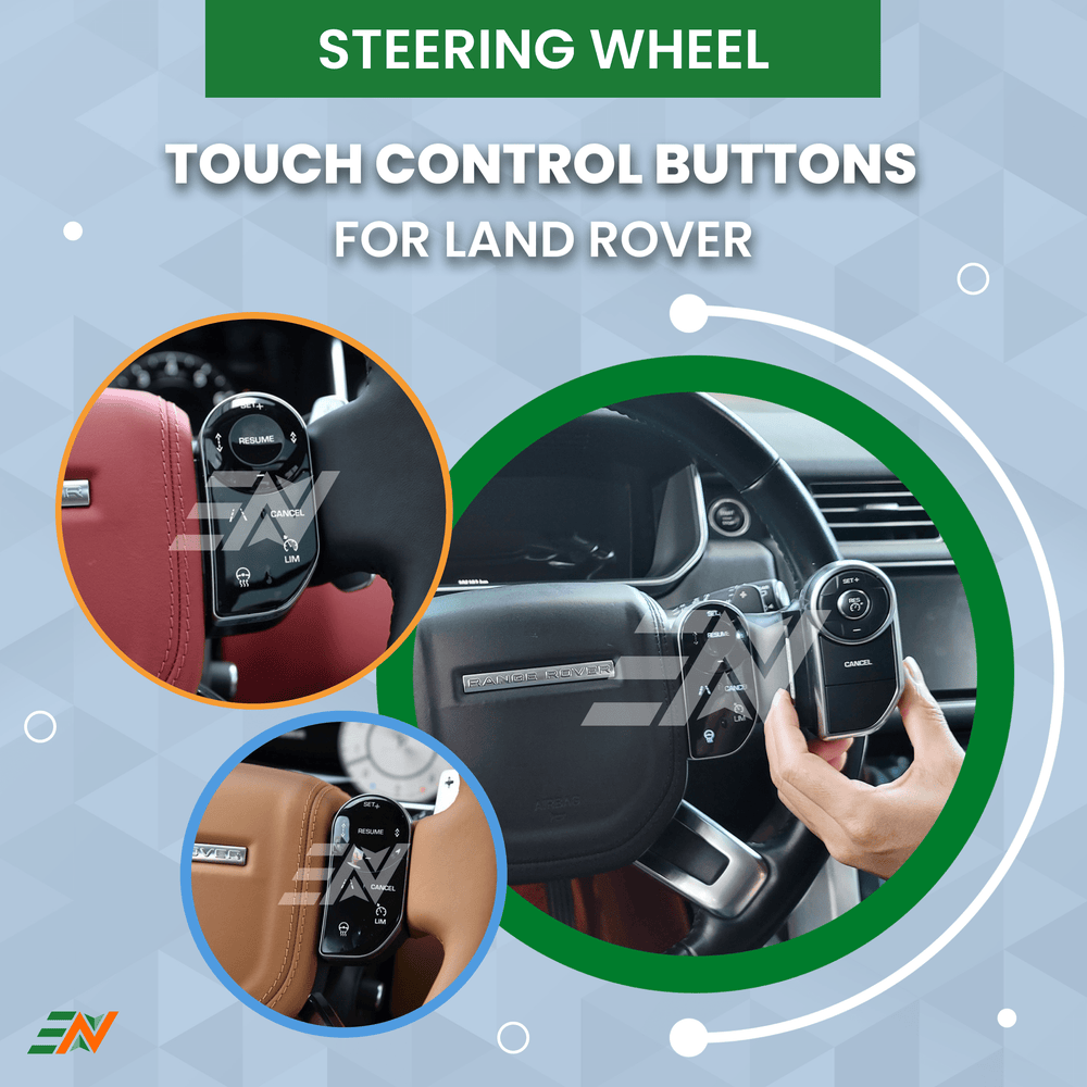 Land Rover steering wheel with touch-control buttons