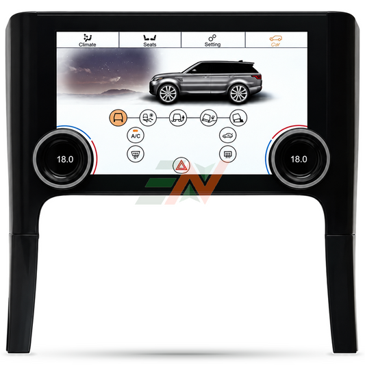 LCD Placa de repuesto HVAC con pantalla táctil para Range Rover Sport L320 - HD interfaz climática con perillas giratorias de temperatura