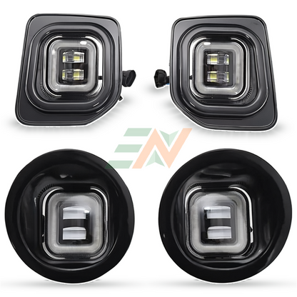 Conjunto de luz antiniebla DRL LED para modelos Land Rover Discovery 4 2010-2016, dos unidades rectangulares y dos redondas