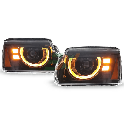 Land Rover Discovery 4 LED Conjunto de faros con intermitentes dinámicos y luces secuenciales amarillas