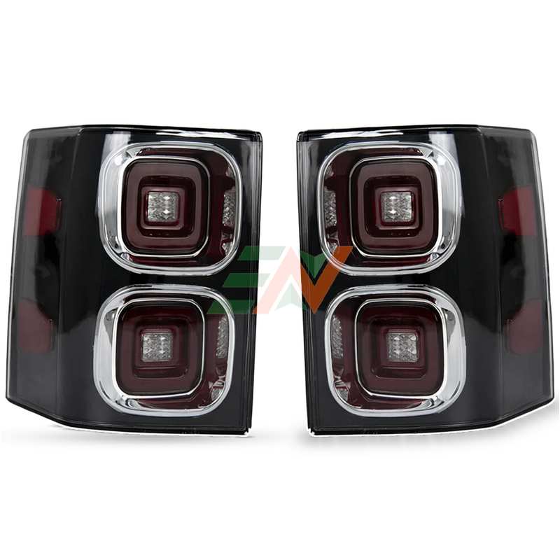 LED taillights for Range Rover Vogue L322 Defender style with chrome trim