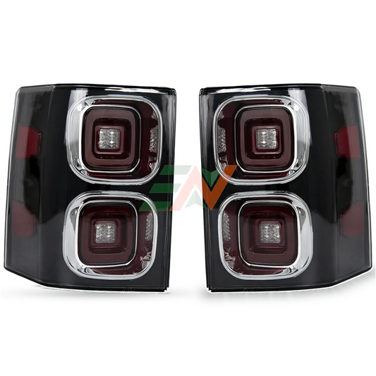 LED taillights for Range Rover Vogue L322 Defender style with chrome trim