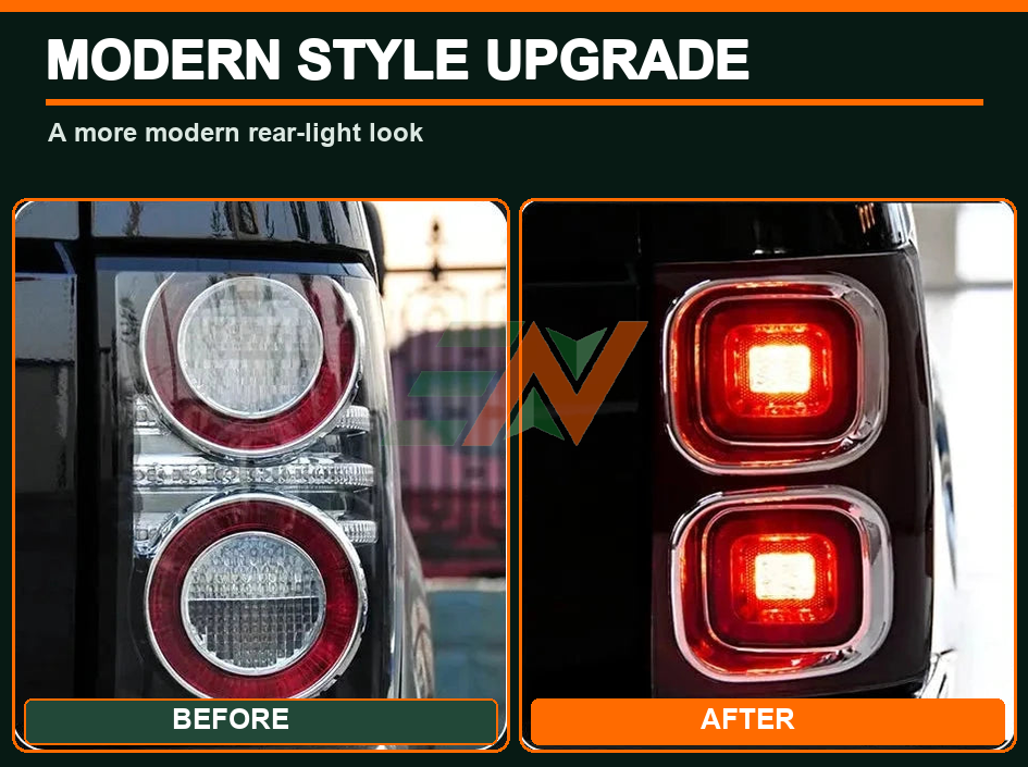 LED taillights Range Rover Vogue L322 taillight upgrade before and after comparison