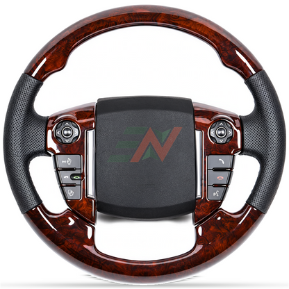 Volante de madera de caoba para Land Rover Discovery 4 L319 con secciones de madera superior e inferior