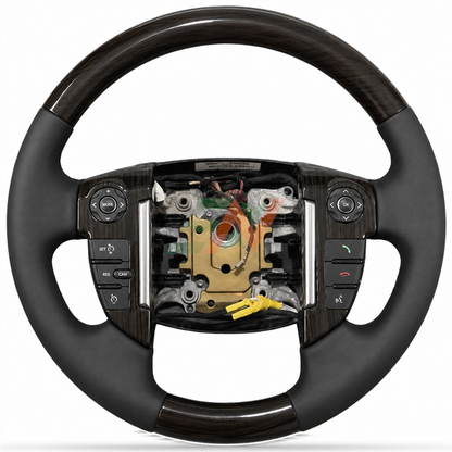 Volante de madera de caoba para Land Rover Discovery 4 L319 con secciones de madera superior e inferior