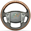Modified and Leather Steering Wheel Land Rover Discovery 4 with mahogany wood upper and lower sections