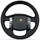 Modified and Leather Steering Wheel Land Rover Discovery 4 perforated leather with glossy black wood trim