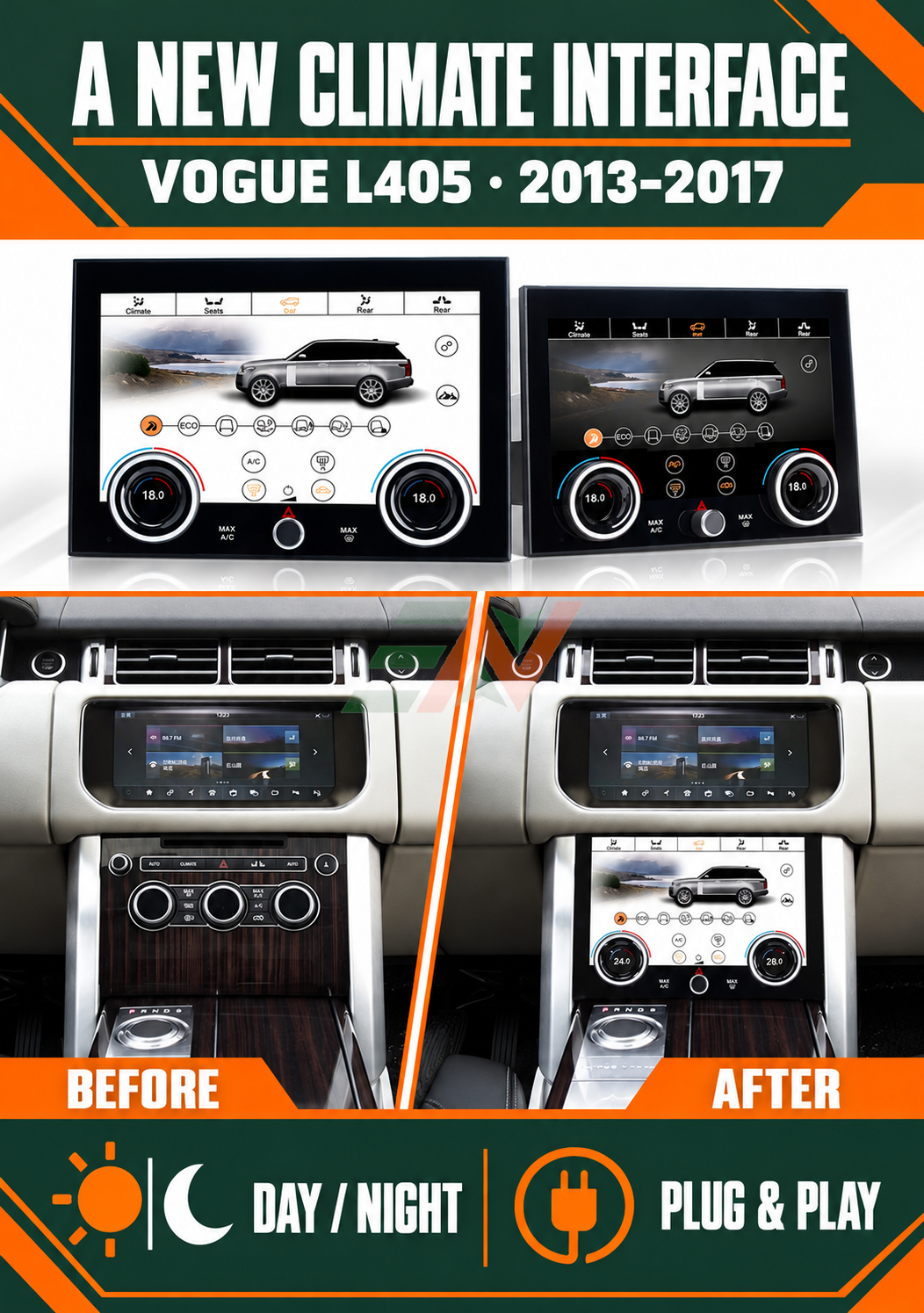 New-Gen HD IPS Touch Screen Climate Control Module for Range Rover Vogue L405
