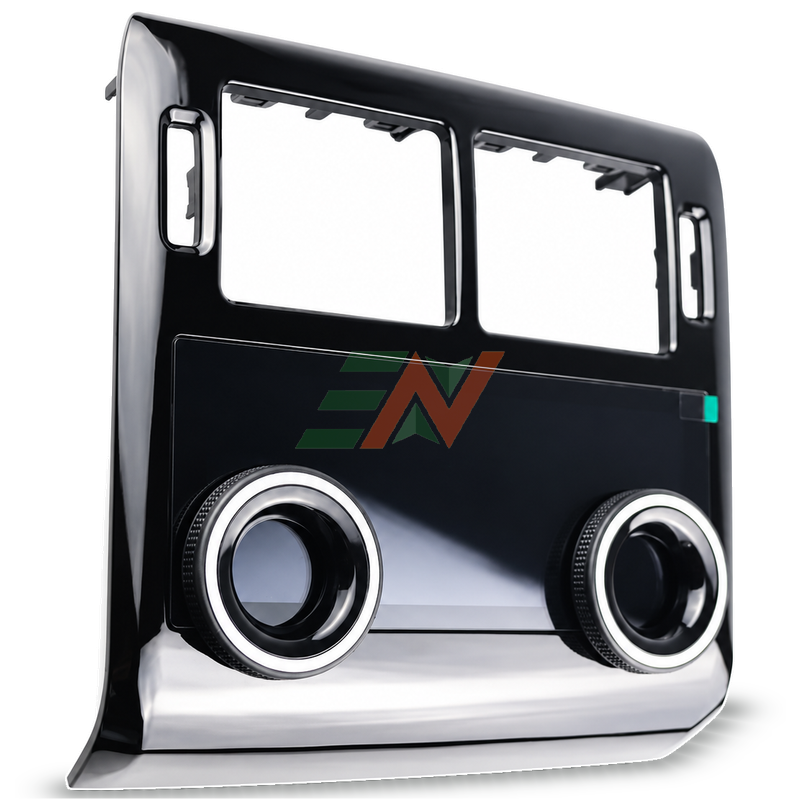Range Rover Vogue L405 AC control module black panel with silver lower trim at an angle