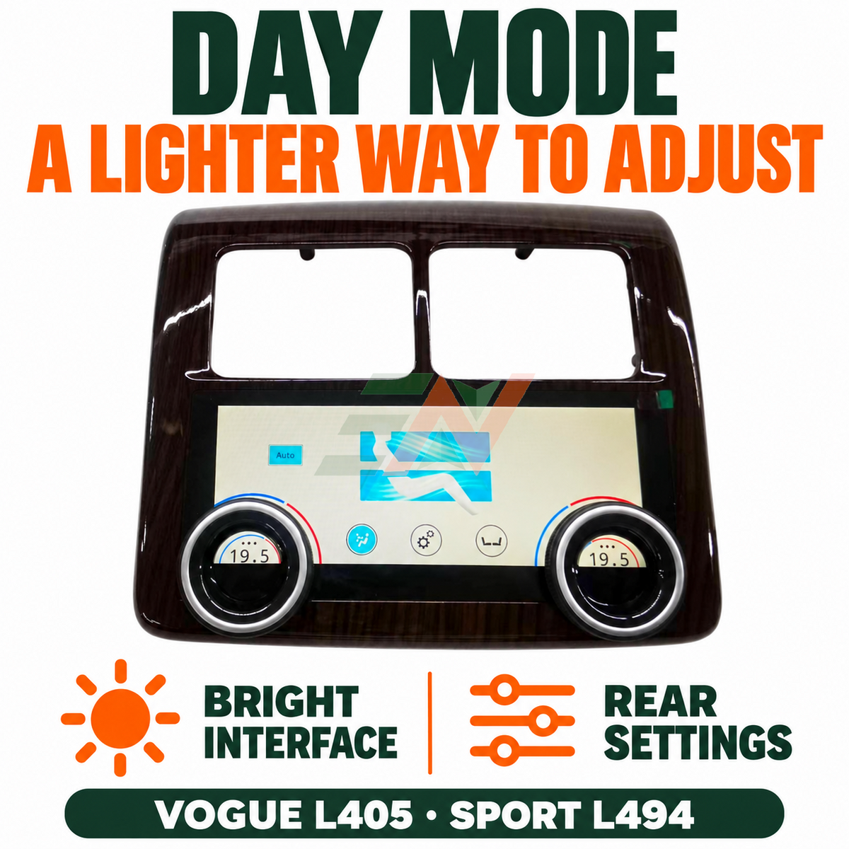Range Rover Vogue L405 day driving mode light touchscreen interface and temperature controls