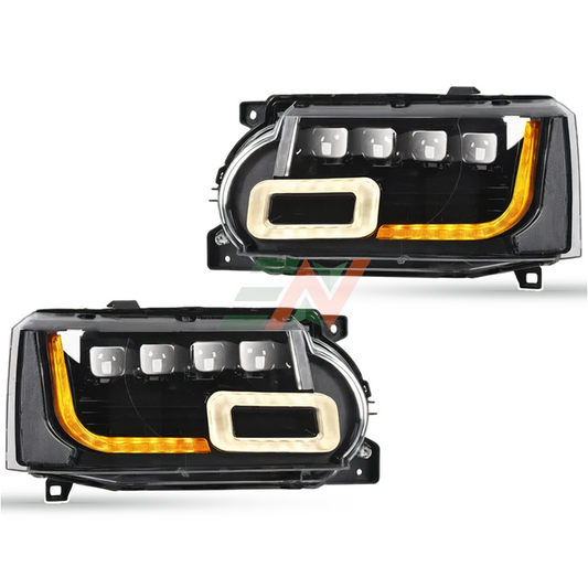 Vehicle headlamp upgrade for Range Rover Vogue L322 with L405 style LED Matrix front headlights