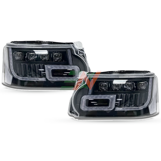 Vehicle headlamp upgrade for Range Rover Vogue L322 with L405 style LED Matrix front headlights