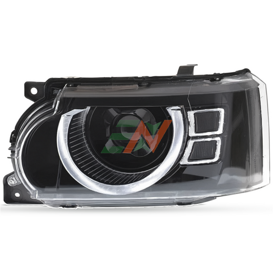 Vehicle headlamp replacement for Range Rover Vogue L322 with Defender design headlights and DRLs