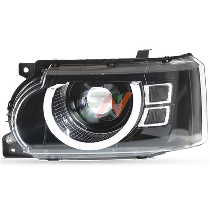 Vehicle headlamp replacement for Range Rover Vogue L322 with Defender design headlights and DRLs