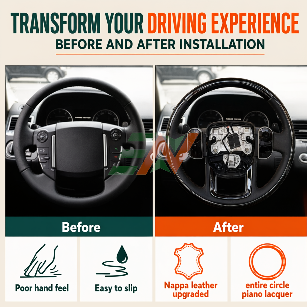 Vehicle steering wheels Land Rover Discovery 4 new-gen style steering wheel with Nappa leather upgrade