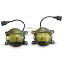 Yellow beam LED fog light kit for Land Rover Discovery 4 with clear yellow lenses and wiring harnesses
